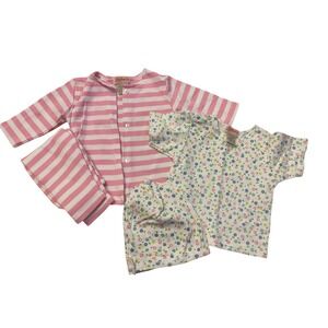 Zutano Baby Girls 4pc Set Pink Stripe Floral Cardigan Leggings Hat Tee 0-3M